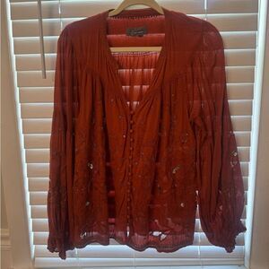 Women's Rust Anthropologie Top